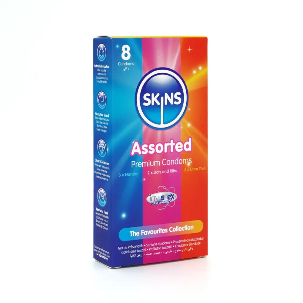 Skins Condoms Assorted 8 Pack - Save 20% - Fast Shipping - Sale United Kingdom Stoke-on-trent