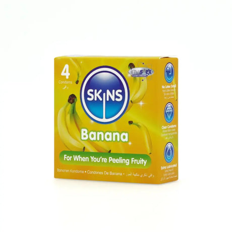 Skins Condoms Banana 4 Pack - Save 35% - Fast Shipping - Sale United Kingdom Stoke-on-trent