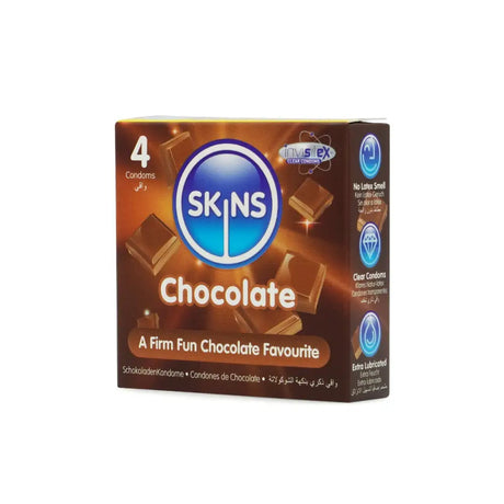 Skins Condoms Chocolate 4 Pack - Save 10% - Fast Shipping - Sale United Kingdom Stoke-on-trent