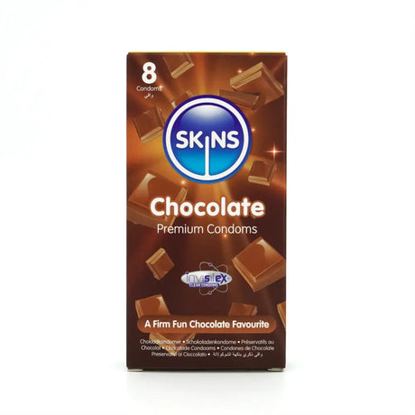 Skins Condoms Chocolate 8 Pack - Save 20% - Fast Shipping - Sale United Kingdom Stoke-on-trent