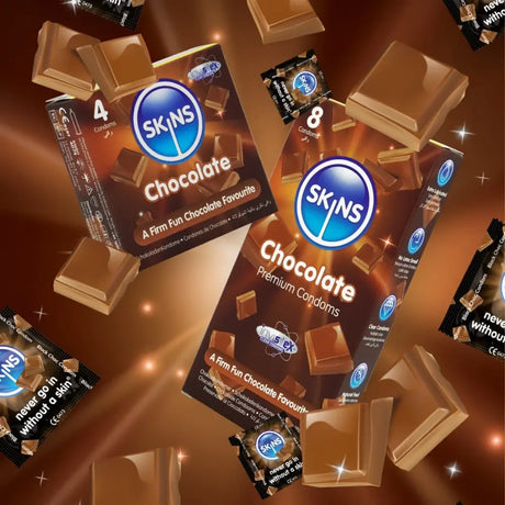Skins Condoms Chocolate 8 Pack - Save 20% - Fast Shipping - Sale United Kingdom Stoke-on-trent