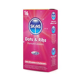 Skins Condoms Dots & Ribs 16 Pack - Save 25% - Fast Shipping - Sale United Kingdom Stoke-on-trent