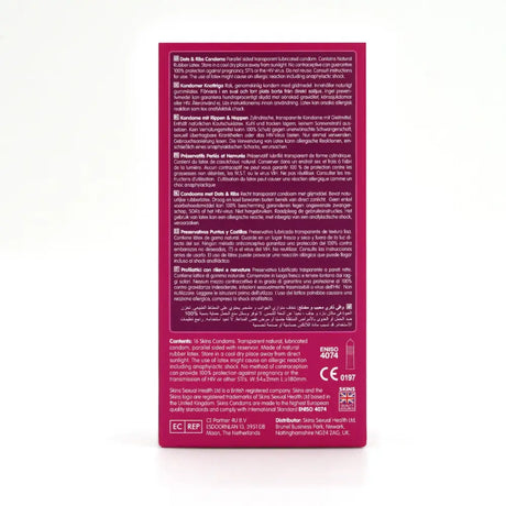 Skins Condoms Dots & Ribs 16 Pack - Save 25% - Fast Shipping - Sale United Kingdom Stoke-on-trent