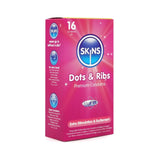 Skins Condoms Dots & Ribs 16 Pack - Save 25% - Fast Shipping - Sale United Kingdom Stoke-on-trent
