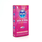 Skins Condoms Dots & Ribs 8 Pack - Save 20% - Fast Shipping - Sale United Kingdom Stoke-on-trent
