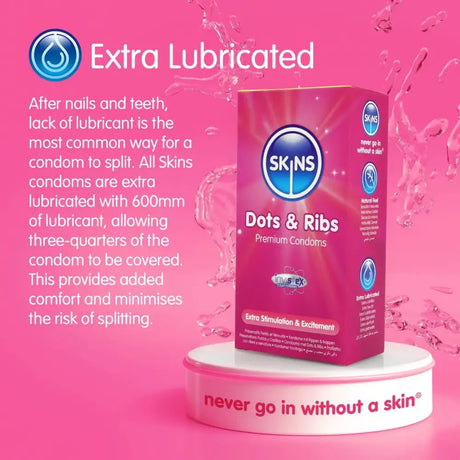 Skins Condoms Dots & Ribs 8 Pack - Save 20% - Fast Shipping - Sale United Kingdom Stoke-on-trent
