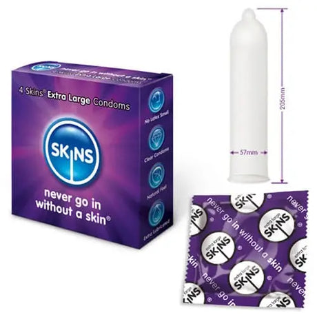 Skins Condoms Extra Large 4 Pack - Save 25% - Fast Shipping - Sale United Kingdom Stoke-on-trent