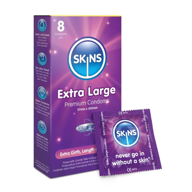 Skins Condoms Extra Large 8 Pack - Save 20% - Fast Shipping - Sale United Kingdom Stoke-on-trent