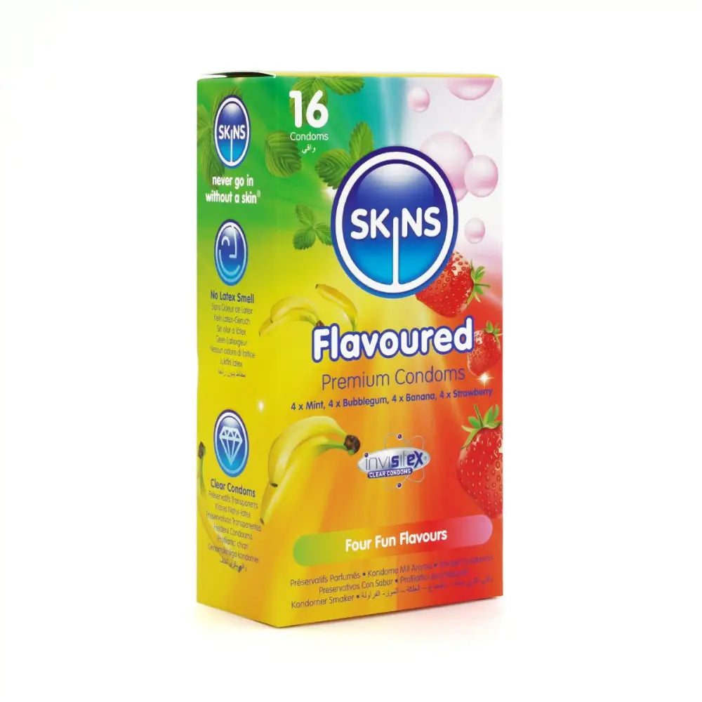 Skins Condoms Flavours 16 Pack - Save 25% - Fast Shipping - Sale United Kingdom Stoke-on-trent