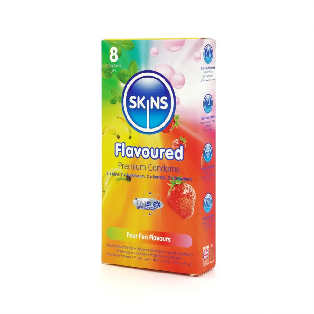 Skins Condoms Flavours 8 Pack - Save 20% - Fast Shipping - Sale United Kingdom Stoke-on-trent
