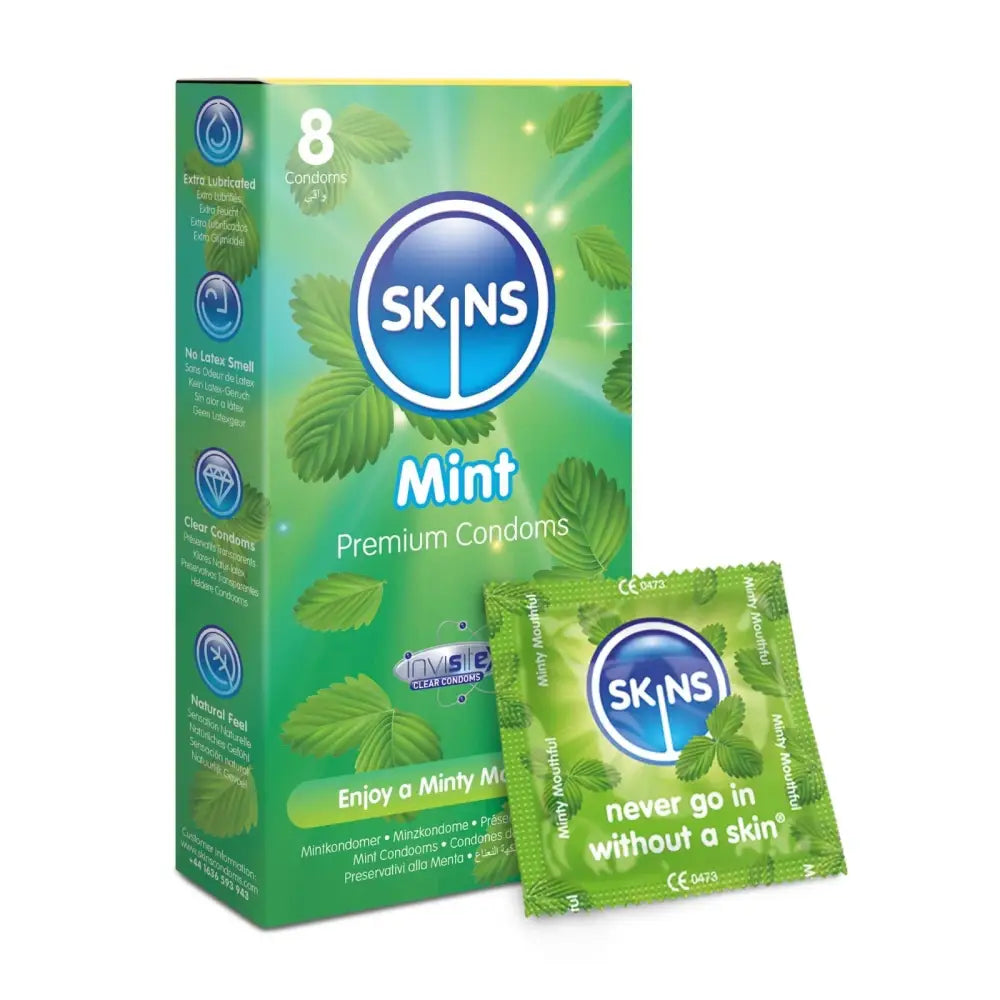 Skins Condoms Mint 8 Pack - Save 20% - Fast Shipping - Sale United Kingdom Stoke-on-trent