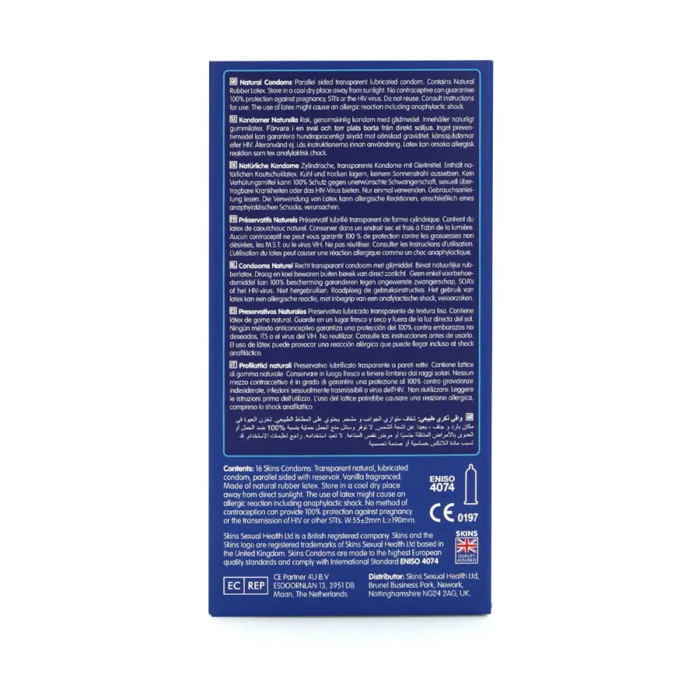 Skins Condoms Natural 16 Pack - Save 25% - Fast Shipping - Sale United Kingdom Stoke-on-trent