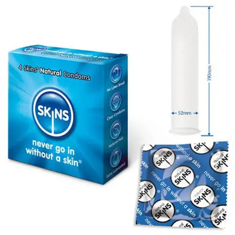 Skins Condoms Natural 4 Pack - Save 25% - Fast Shipping - Sale United Kingdom Stoke-on-trent