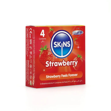 Skins Condoms Strawberry 4 Pack - Save 35% - Fast Shipping - Sale United Kingdom Stoke-on-trent