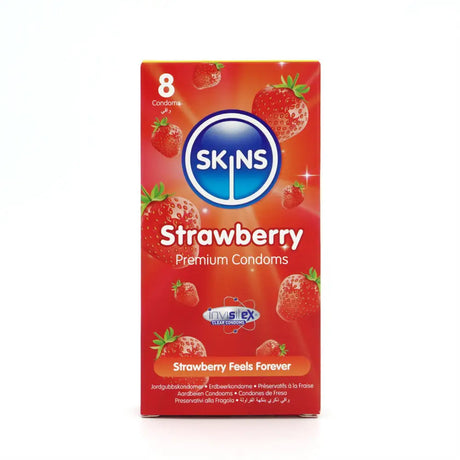Skins Condoms Strawberry 8 Pack - Save 20% - Fast Shipping - Sale United Kingdom Stoke-on-trent