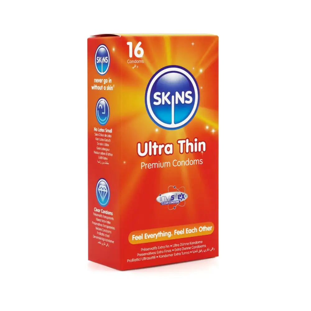 Skins Condoms Ultra Thin 16 Pack - Save 25% - Fast Shipping - Sale United Kingdom Stoke-on-trent