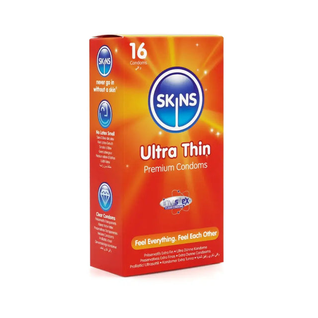 Skins Condoms Ultra Thin 16 Pack - Save 25% - Fast Shipping - Sale United Kingdom Stoke-on-trent