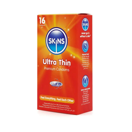 Skins Condoms Ultra Thin 16 Pack - Save 25% - Fast Shipping - Sale United Kingdom Stoke-on-trent