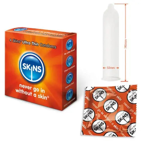 Skins Condoms Ultra Thin 4 Pack - Save 25% - Fast Shipping - Sale United Kingdom Stoke-on-trent