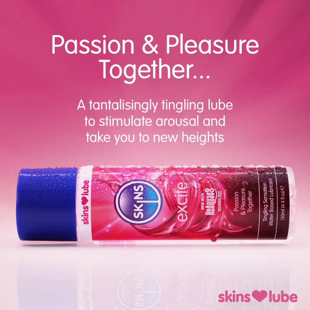 Skins Excite Tingling Water Based Lubricant 4.4 Fl Oz (130ml) - Save 10% - Fl Oz - Fast - Sale United Kingdom Stoke-on-trent