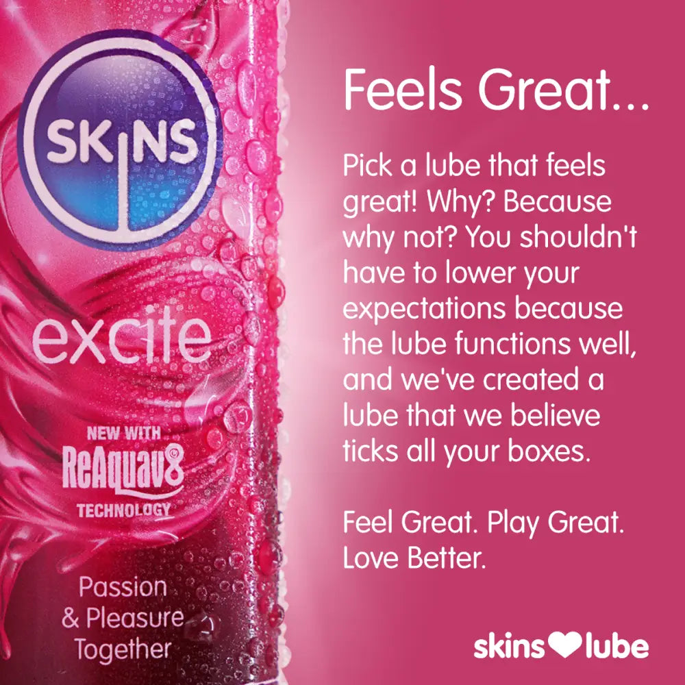 Skins Excite Tingling Water Based Lubricant - 5ml Foil - Save 25% - Fast Shipping - Sale United Kingdom Stoke-on-trent