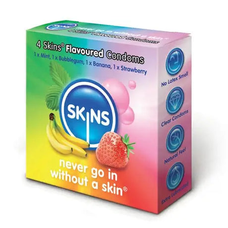 Skins Flavoured Condoms 4 Pack - Save 25% - Fast Shipping - Sale United Kingdom Stoke-on-trent