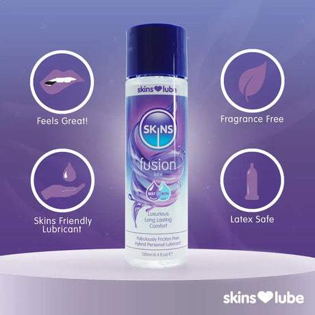 Skins Fusion Hybrid Silicone and Waterbased Lubricant 130ml - Save 30% - and - Fast - Sale United Kingdom Stoke-on-trent