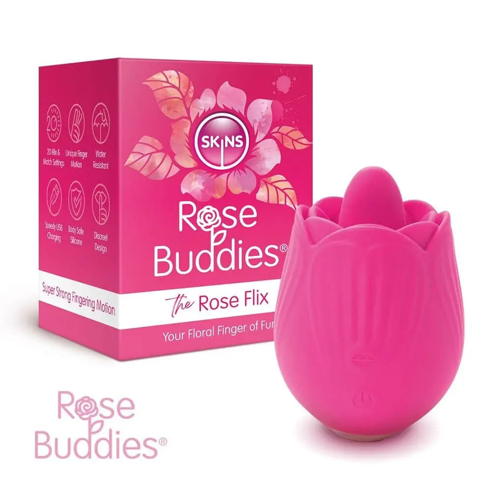 Skins Rose Buddies the Flix Clitoral Massager Pink - Save 30% - the - Fast - Vibrator United Kingdom Stoke-on-trent