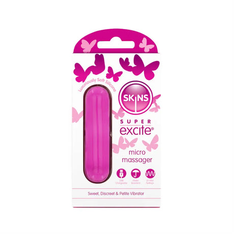 Skins Super Excite Rechargeable Pink Bullet - 10 Functions - Save 10% - Fast - Vibrator United Kingdom Stoke-on-trent