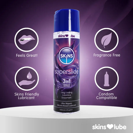 Skins Superslide Silicone Based Lubricant 4.4 Fl Oz (130ml) - Save 10% - Fl Oz - Fast - Sale United Kingdom Stoke-on-trent