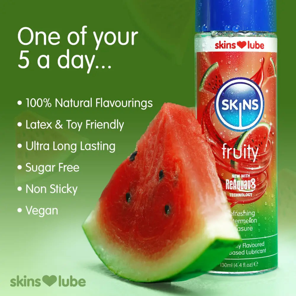 Skins Watermelon Water Based Lubricant 4.4 Fl Oz (130ml) - Save 10% - Fl Oz - Fast - Sale United Kingdom Stoke-on-trent