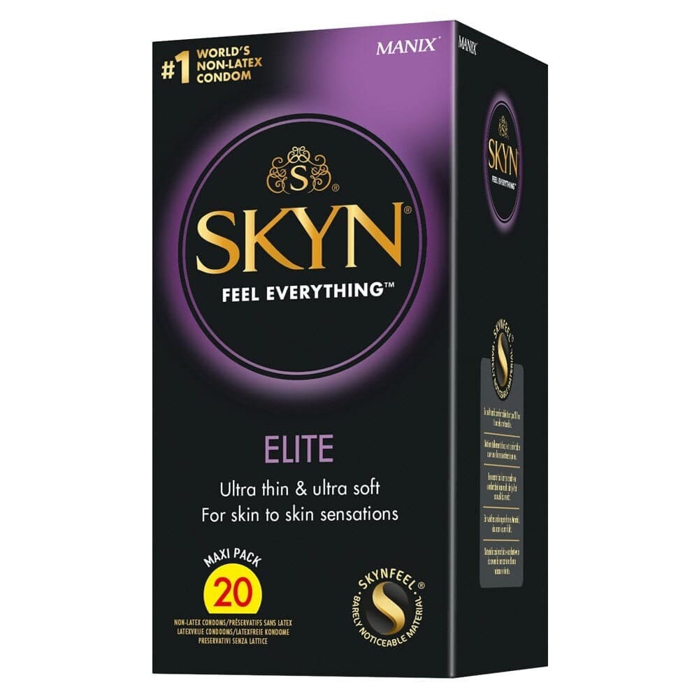 Skyn látex condones gratis elite 20 paquete