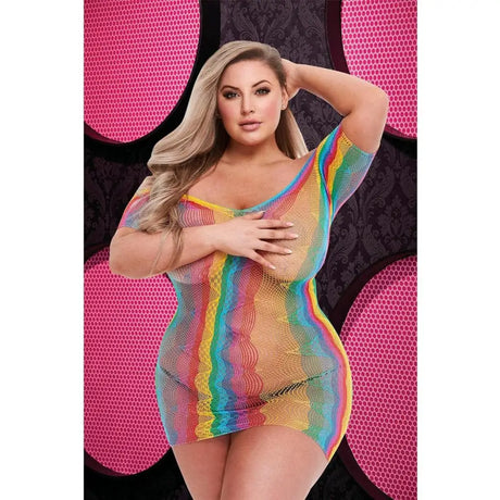 Slinky Rainbow Dress Plus Size - Save 30% - Fast Shipping - Sale United Kingdom Stoke-on-trent