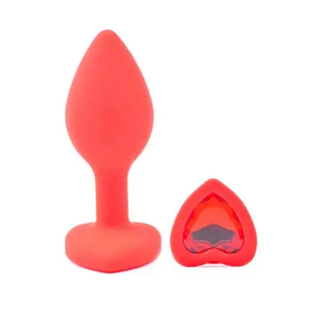 Small Heart Shaped Diamond Base Red Butt Plug - Save 25% - Fast Shipping - Sale United Kingdom Stoke-on-trent