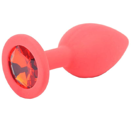 Small Red Jewelled Silicone Butt Plug - Save 25% - Sale