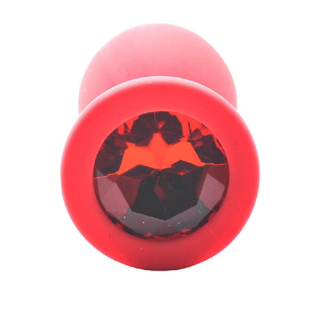 Small Red Jewelled Silicone Butt Plug - Save 25% - Sale