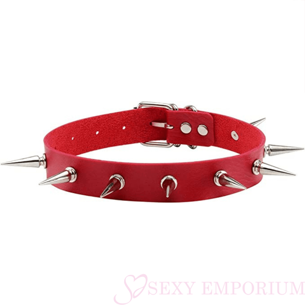 Spiked Choker - Red