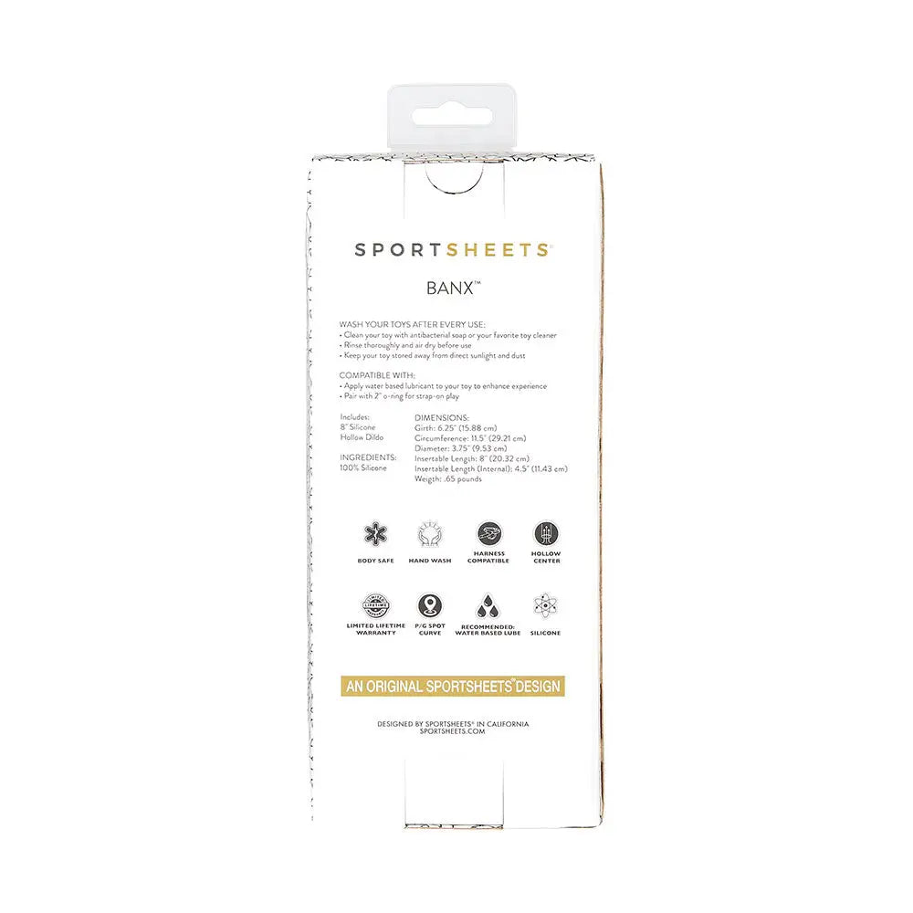 Sportsheets Merge Collection - Banx - 8’’ Hollow Silicone Dildo - Save 10% - Fast - Dildos United Kingdom Stoke-on-trent