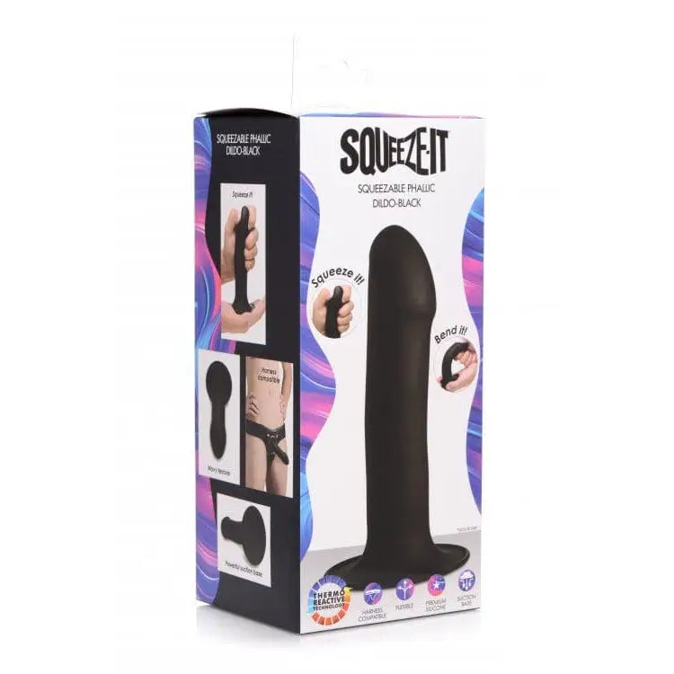 Squeezable Phallic Dildo - Black - Sex Toys - Save 25% - Fast Shipping - United Kingdom Stoke-on-trent