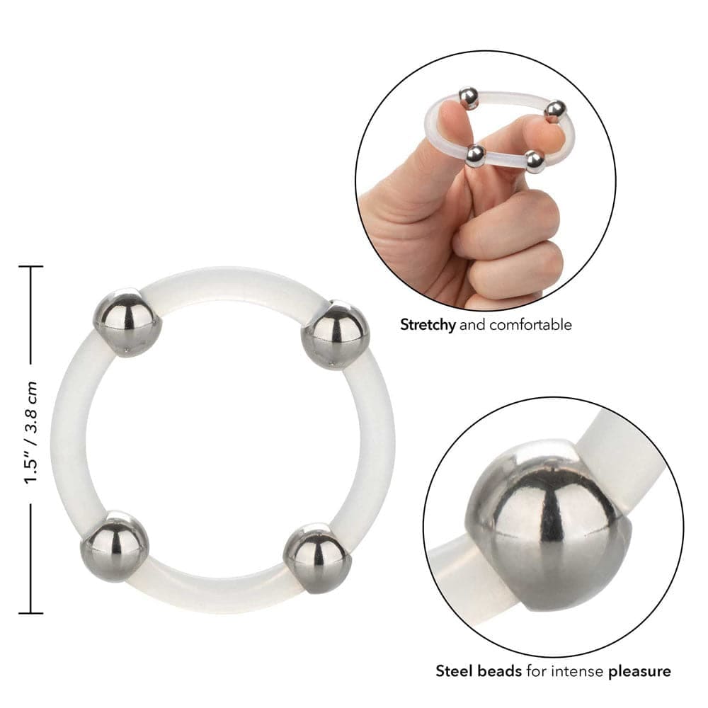 Steel Beaded Silicone Ring Large - Save 25% - Sale
