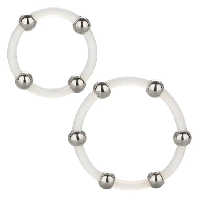 Steel Beaded Silicone Ring Set - Save 15% - Fast Shipping - Sale United Kingdom Stoke-on-trent