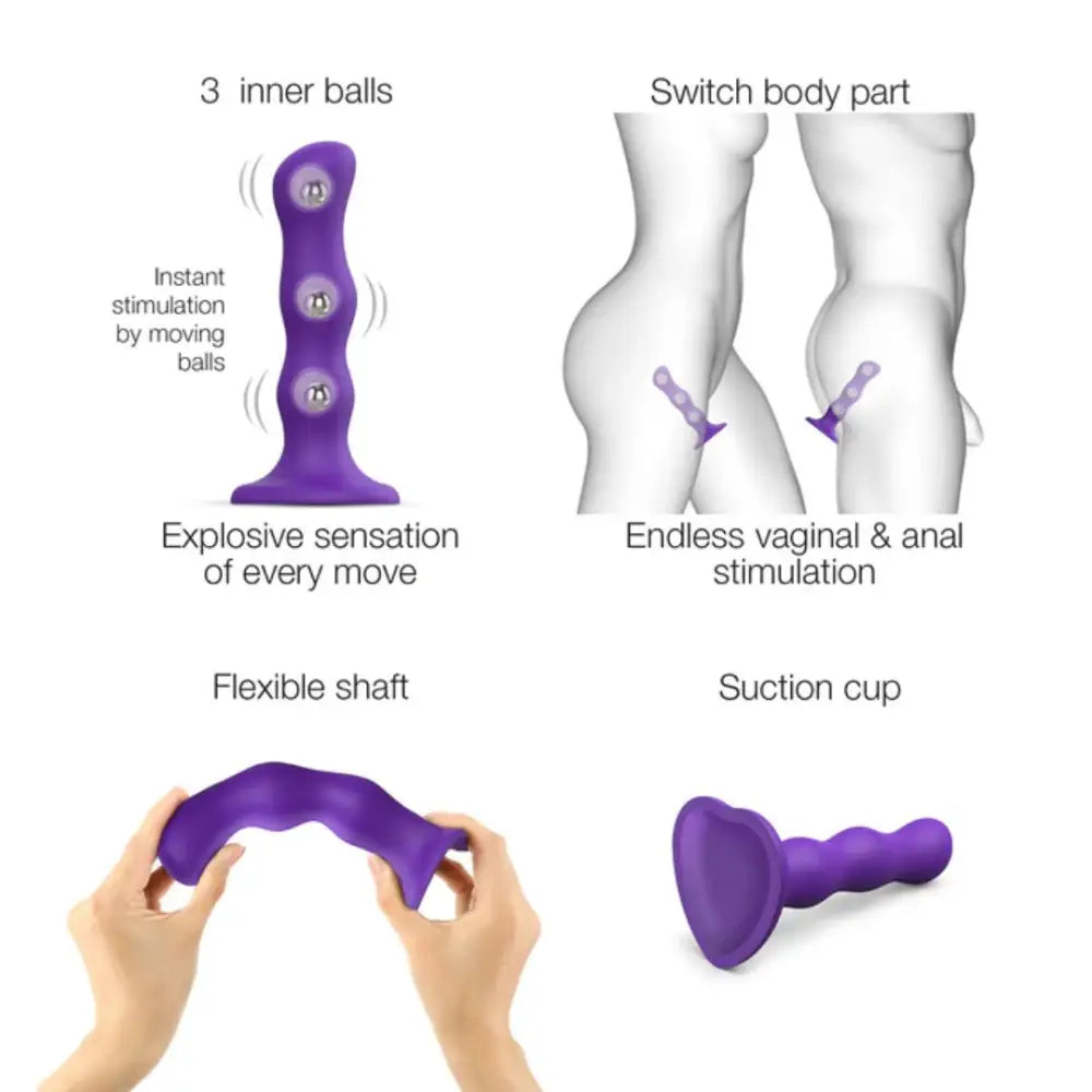 Strap on me - Dildo Geisha Balls - Medium - Purple - Save 15% - on me - Fast - United Kingdom Stoke-on-trent