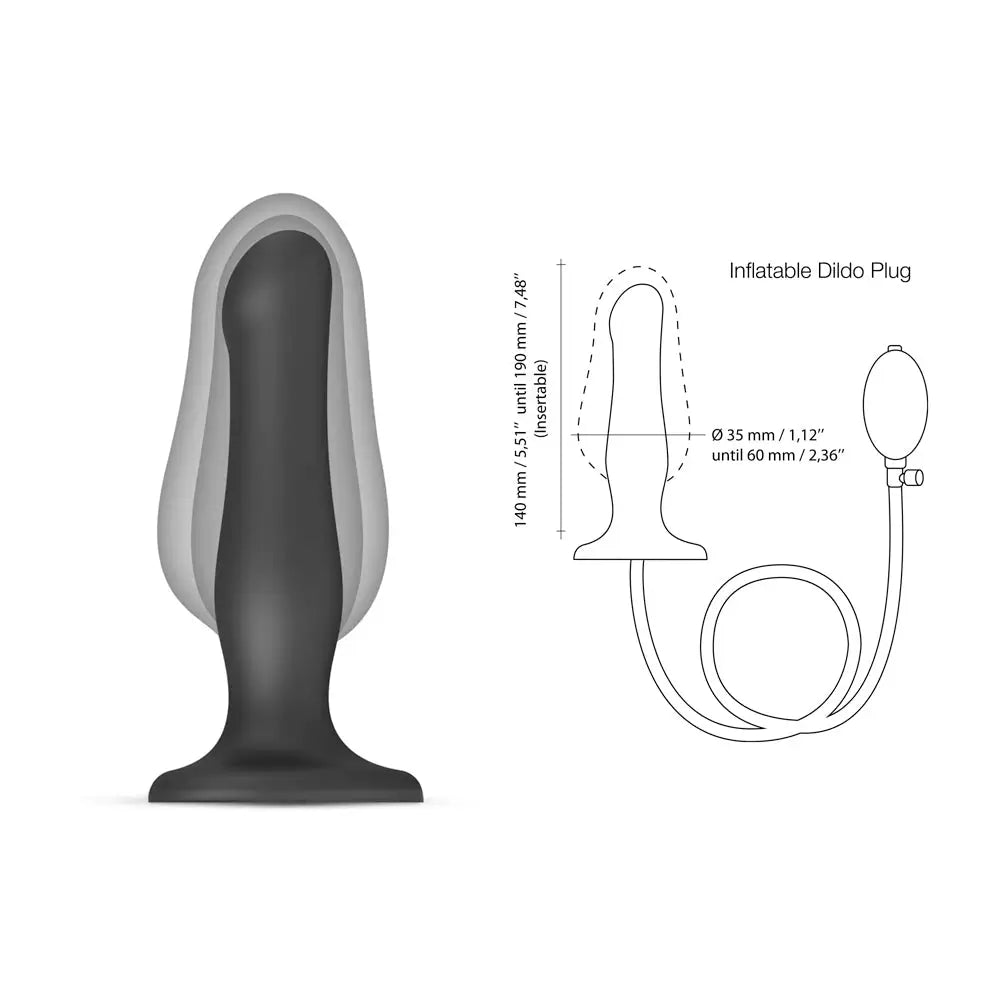 Strap on me - Inflatable Dildo Plug Black - Save 5% - on me - Fast Shipping - United Kingdom Stoke-on-trent