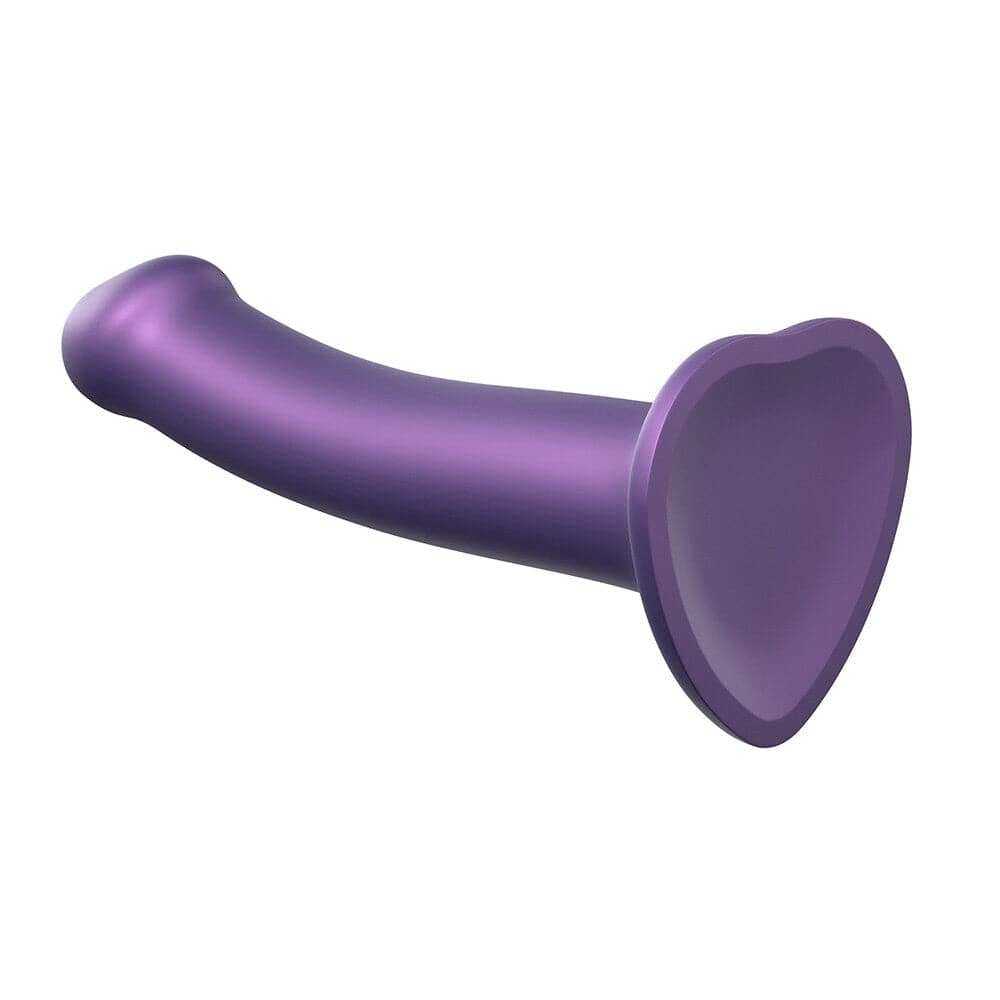 Curea pe mine densitate mono metalică strălucire dildo medie violet