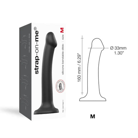 Strap on me - Semi-realistic Dual Density Bendable Dildo Black - m - Save 10% - on me - Semi-realistic - m - United Kingdom Stoke-on-trent