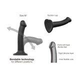 Strap on me - Semi-realistic Dual Density Bendable Dildo Black - m - Save 10% - on me - Semi-realistic - m - United Kingdom Stoke-on-trent