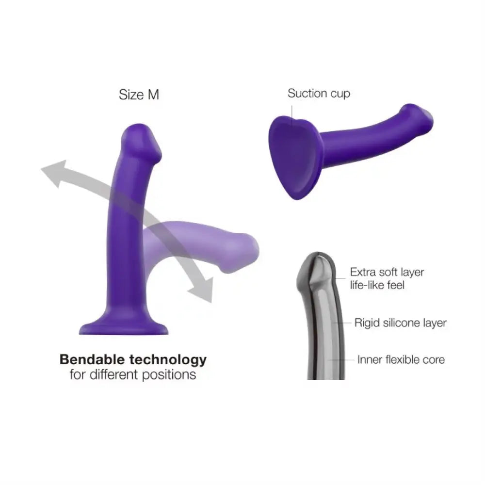 Strap on me - Semi-realistic Dual Density Bendable Dildo Purple - m - Save 10% - on me - Semi-realistic - m - United Kingdom Stoke-on-trent