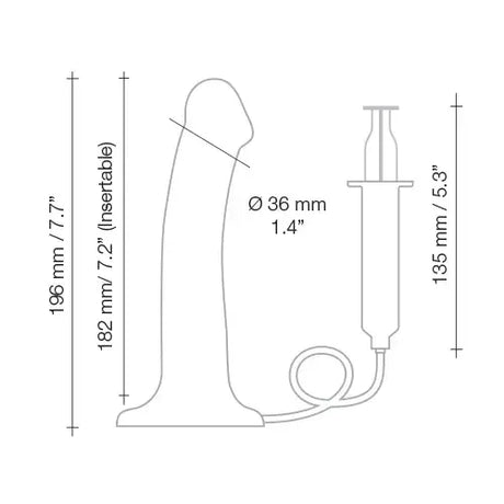 Strap on me Squirting Cum Dildo Semi-realistic Black - Save 10% - Large – Silicone Cumming - Dildos United Kingdom Stoke-on-trent