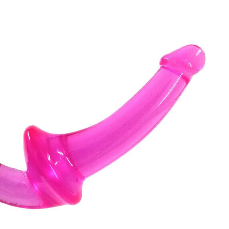 Strapless jelly strap-on roze