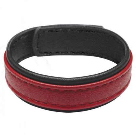 Strict Leather Cock Gear Velcro Cock Ring Red - Sex Toys
